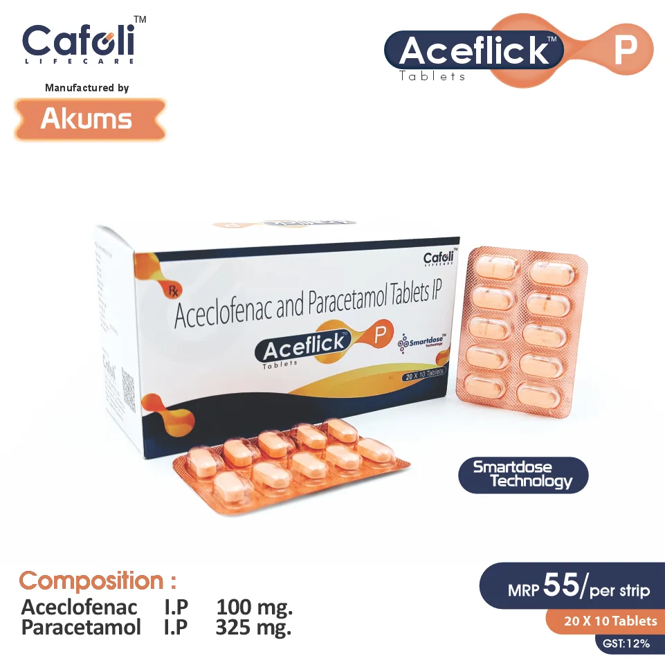 Aceclofenac 100mg + Paracetamol 325mg Tablet at Best Price in PCD Pharma Franchise for Pain/Analgesic and Musculoskeletal Pain, NSAIDs, Analgesics